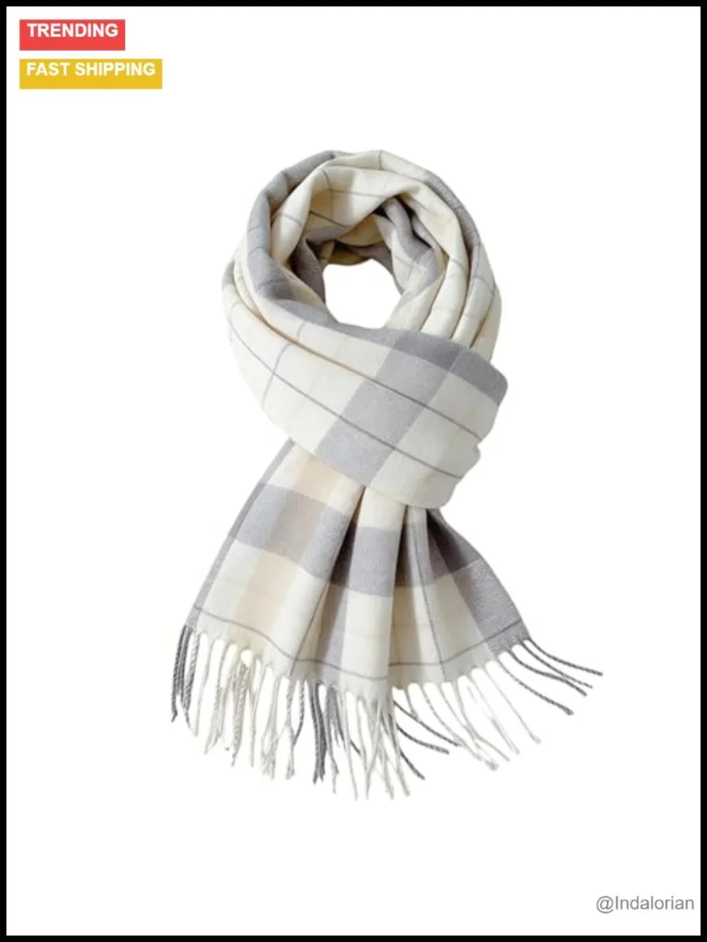 Soft Cashmere-Like Tartan Plaid Shawl Wrap Blanket Scarf with Fringes